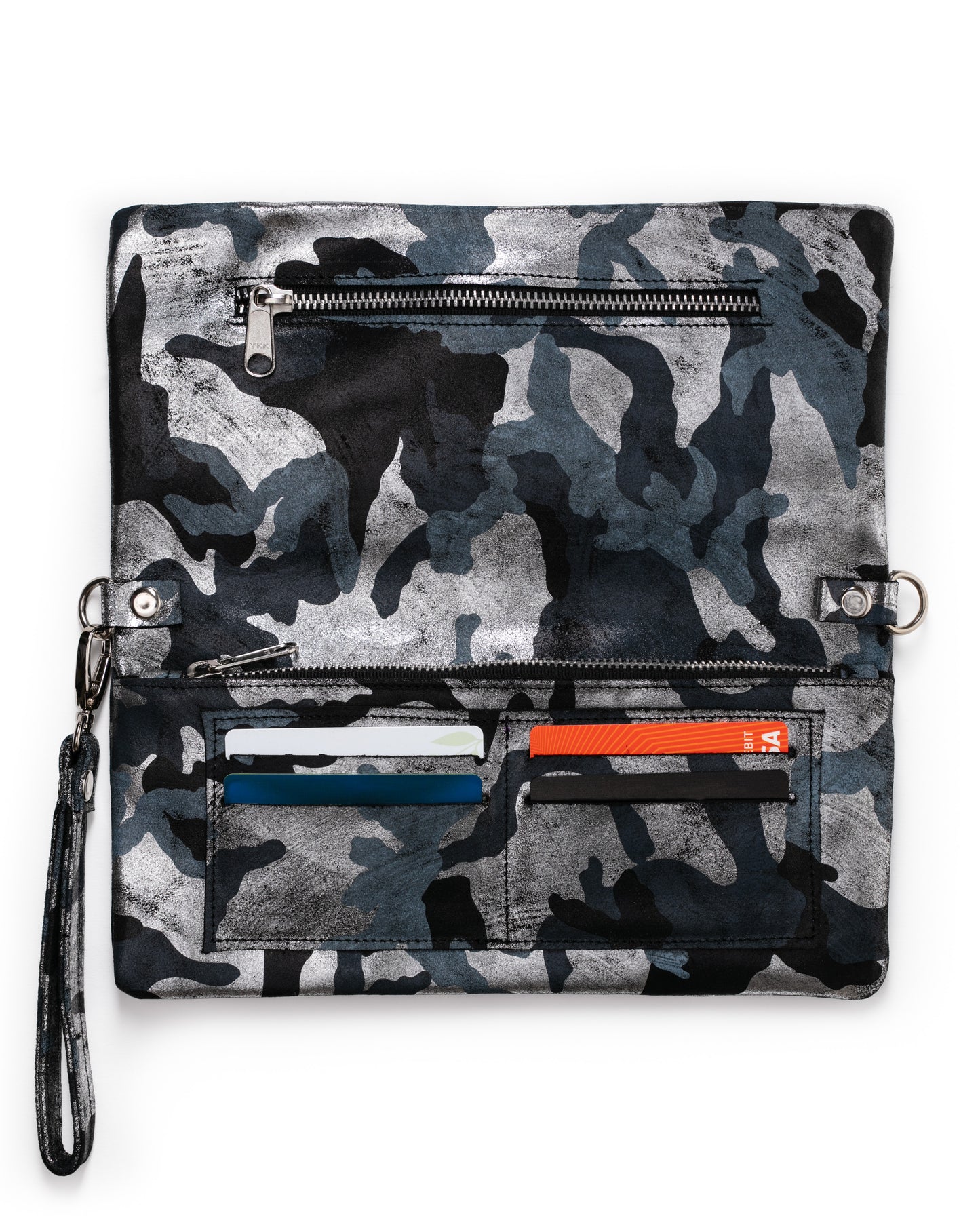 Crystal Crossbody Bag: Black Silver Camouflage
