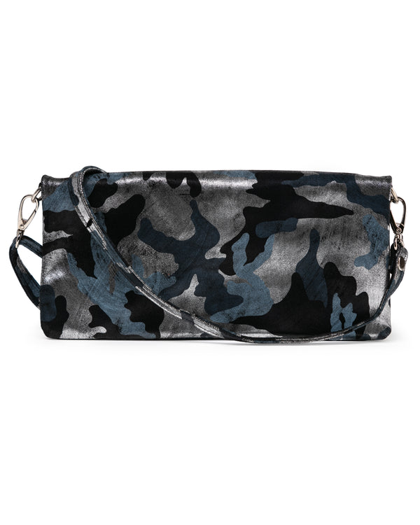 Crystal Crossbody Bag: Black Silver Camouflage