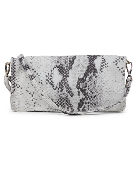 Crystal Cross Body: White Snake