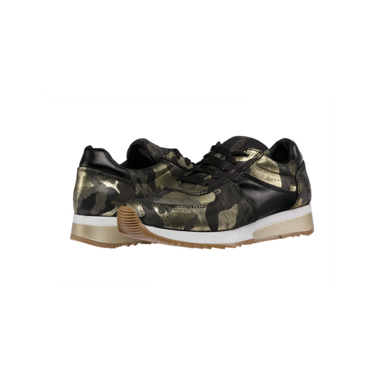 Holly Fashion Sneakers: Black Gold Camouflage