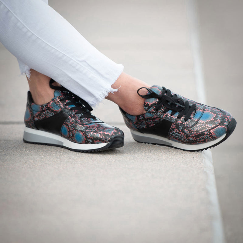 Holly Fashion Sneakers: Rattlesnake Blue