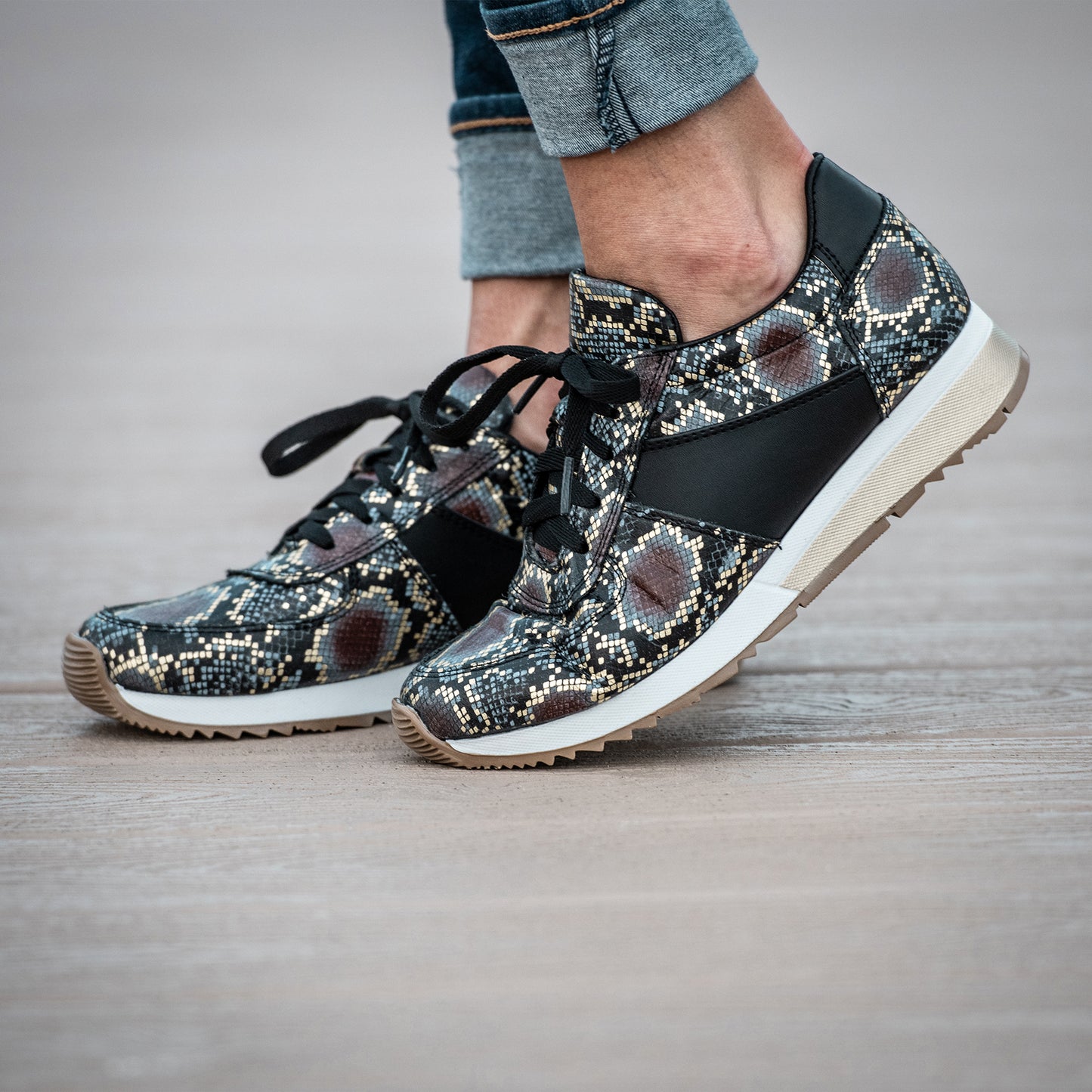 Holly Fashion Sneakers: Rattlesnake Gold