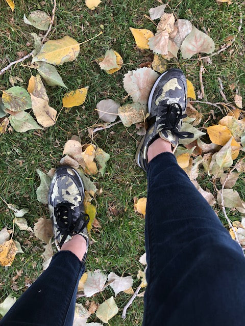 Holly Fashion Sneakers: Black Gold Camouflage