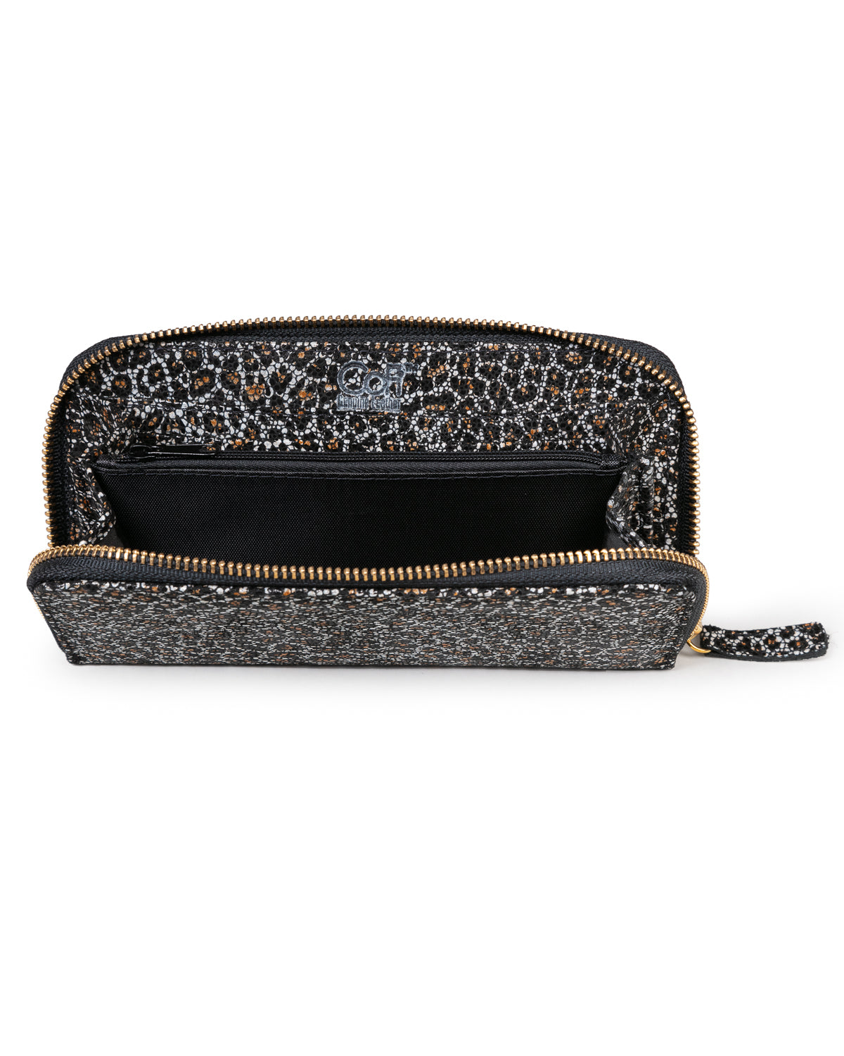 Zip Wallet: Mini Black Leopard