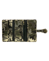Mila Trifold Wallet: Black Gold Camouflage