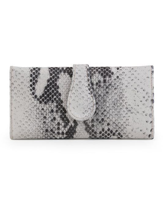 Mila Trifold Wallet: White Snake