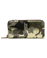 Zip Wallet: Black Gold Camouflage